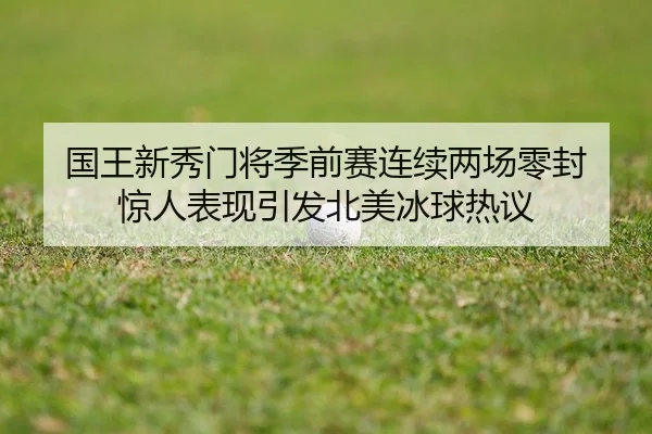 国王新秀门将季前赛连续两场零封 惊人表现引发北美冰球热议